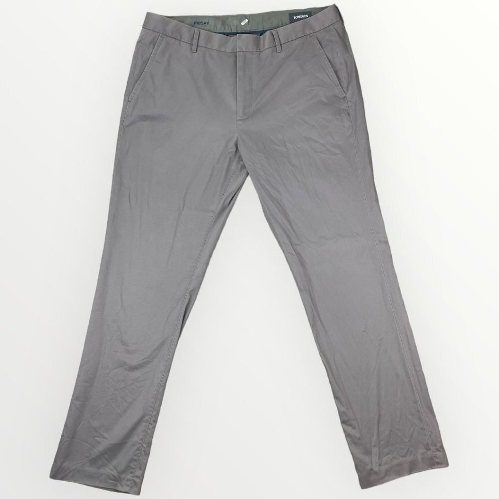 BONOBOS Slim FRIDAY Mens Stretch Business Casual Flat Front Slacks Pants 37x32